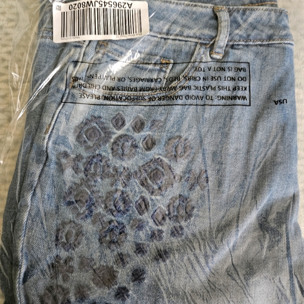 Embroidered Blue Jeans